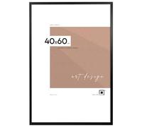 LUCA® Cadre photo 40 x 60 cm - Noir - En MDF - Respectueux de l'environnement - Avec plexiglas incassable, crochet de suspension et support