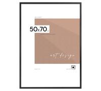 LUCA® Cadre photo 50 x 70 cm, noir, en MDF écologique, avec plexiglas incassable, crochet de suspension et support