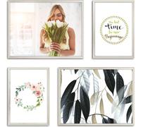 LUCA® Cadre photo Collage #GF03Pr pour 4 photos Images, bois, couleur argent