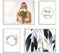 LUCA® Cadre photo Collage #GF03Pr pour 4 photos Images, bois, couleur blanc