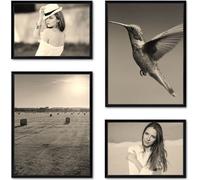 LUCA® Cadre photo Collage #GF03Pr pour 4 photos Images, bois, couleur noir