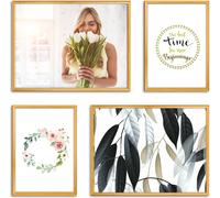 LUCA® Cadre photo Collage #GF03Pr pour 4 photos Images, bois, couleur or