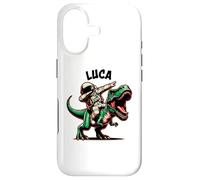 Luca Dabbing Astronaute sur Un Dessin animé Dinosaure Coque pour iPhone 17