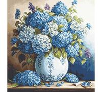Luca-S a compté Set de tapisserie "Vase avec hortensias", 20x21cm