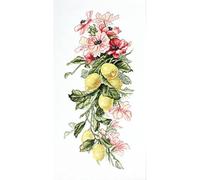 Luca-S B210 Kit de broderie au point de croix compté Motif fleurs et citrons