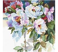 Luca-S B2400 Kit de point de croix Motif roses blanches