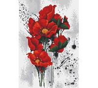 Luca-S B7014 Kit de broderie au point de croix Motif coquelicots