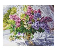 Luca-S B7015 Kit de broderie au point de croix Lilas Bouquet