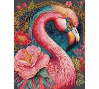 Luca-S BU5036 Kit de broderie au point de croix pour adultes Motif flamant rose