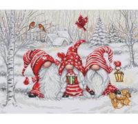 Luca-S BU5050 Kit de broderie au point de croix compté pour adultes Motif trois nains en bois