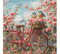 Luca-S BU5061 Kit de broderie au point de croix compté pour adultes Motif vélo avec roses Doré