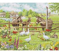 Luca-S BU5087 Kit de broderie au point de croix compté pour adultes Motif ânes