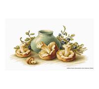 Luca-S Ensemble de points de croix "Nature morte aux champignons Aida", modèle d