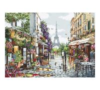 Luca-S Ensemble de points de croix "Paris en fleurs", modèle de comptage, 47x34c