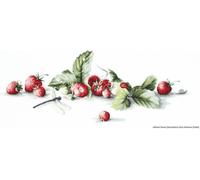 Luca-S Ensemble point de croix "Etude avec des fraises et la libellule Aida", modèle de comptage, 49,5x18,5cm