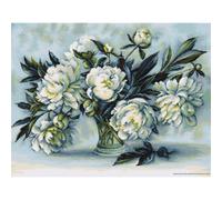 Luca-S Ensemble point de croix "Pivoines blanches", modèle de comptage, 51x38cm