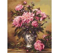 Luca-S Ensemble point de croix "Vase aux pivoines", modèle de comptage, 34x41cm