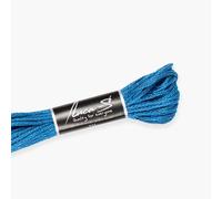 Luca-S Fil de coton pour broderie à la main, écheveaux de 8 mètres, couleur 201/DMC 3765/ancre 107, fil à broder pour point de croix