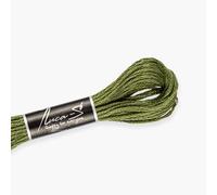 Luca-S Fil de coton toronné pour broderie à la main, écheveaux de 8 mètres, couleur 305/DMC 3051/ancre 861, fil à broder, fil de point de croix