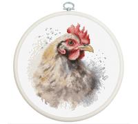 Luca-S Kit de broderie au point de croix avec cadre à broder Motif poulet