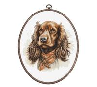 Luca-S Kit de broderie au point de croix avec cerceau inclus Le cocker Spaniel