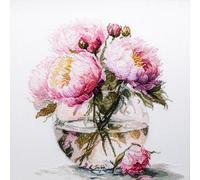 Kit point de croix compté Luca-S "Bouquet de Pivoines", 29x31cm