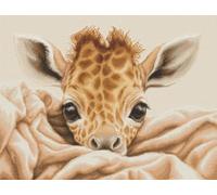 Luca-S Kit de broderie au point de croix compté B2425 Motif bébé girafe pour adultes