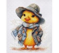 Luca-S kit de broderie au point de croix "Die Detektiv Ente", modèle à compter, 15x18cm