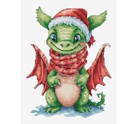 Luca-S Kit de broderie au point de croix Le dragon heureux B1406 pour adultes, broderie et broderie