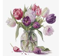 Luca-S Kit de broderie au point de croix Motif bouquet de tulipes