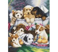 Luca-S Kit de broderie au point de croix Motif chiots