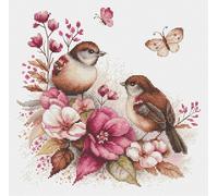 Luca-S Kit de broderie au point de croix - Motif printanier des oiseaux