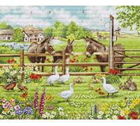Luca-S kit de point de croix compté "Donkeys Yard", 39x32cm, DIY