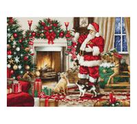 Luca-S kit de point de croix compté "Intérieur du Père Noël", 46x33cm