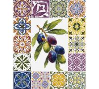 Luca-S Kit de broderie au point de croix - Palette olive de la Méditerranée - B7050 - Kit de broderie au point de croix compté pour adultes