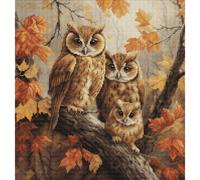 Luca-S kit de point de croix compté "The Owls Family", 27x29cm
