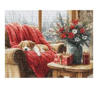 Luca-S Kit de point de croix doré - Moment de Noël, B711, kit de point de croix compté pour adultes, kit de broderie et broderie