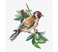 Luca-S Kit de point de croix "Oiseau chardonneret", motif à compter, 14x15cm