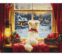 Luca-S Kit de point de croix "Waiting for snowflakes", 29x40cm, DIY