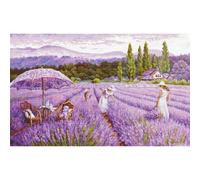 Luca-S BU5008 Kit de broderie au point de croix Motif champ de lavande Doré