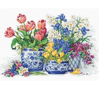 Luca-S Kit point de croix Fleurs de printemps B2386 39 x 25 cm