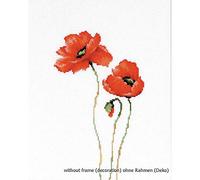 Luca-S LB2225 Kit pour Point de Croix Compté Motif Deux Coquelicots 22,5 x 13,5 cm