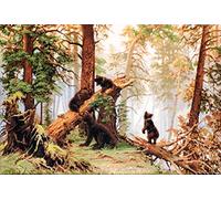 Luca-S LB452 Kit pour Point de Croix Compté Motif Matinée dans Une Forêt de Pins 35,5 x 53,5 cm