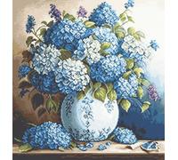 Luca-S Petit Point G700 Vase avec Hortensias