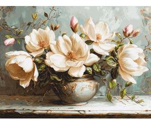 Luca-S Petit Point Kit Gold - Les Mystérieux Magnolias, G707