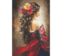Luca-S Petit Point Kit Gold - The Spanish Girl, G702, Kit de broderie au point de croix compté pour adultes, broderie et broderie