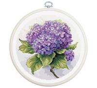 Luca-S set de broderie au point de croix avec cerceau "Hortensia", 17x17cm