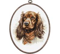 Luca-S set de broderie au point de croix avec cercle "Cocker Spaniel", 16x16cm