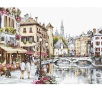 Luca-S Set de point de croix "Lac d'Annecy", 45x34cm