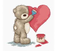 Luca-S set point de croix "Bruno Teddy Bear avec un coeur", motif de comptage, 1